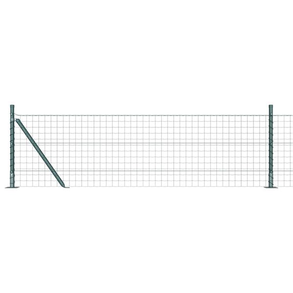 vidaXL Ogrodzenie z słupkiem Zielony 0,6 x 25 m Stal i PVC