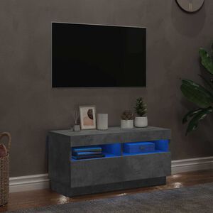 vidaXL Szafka pod TV z oświetleniem LED, szarość betonu, 80x35x40 cm