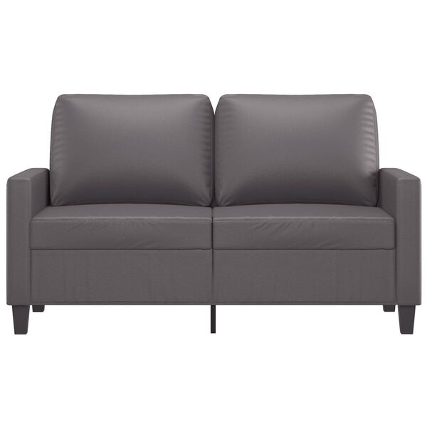 vidaXL 2-osobowa sofa, szary, 120 cm, sztuczna sk&oacute;ra