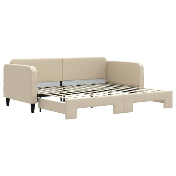 vidaXL Sofa rozsuwana, kremowa, 90x200 cm, tkanina