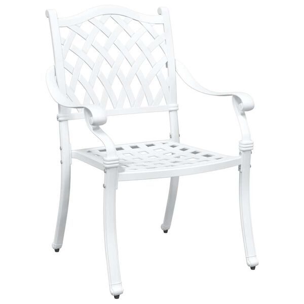 vidaXL Zestaw stoł&oacute;w ogrodowych 3 pcs Biały Aluminium odlewane