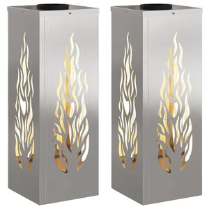 vidaXL Słoneczna LED lampa na ścieżkę 2 szt. Ciepła biel