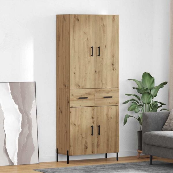 vidaXL Highboard z szufladą Dąb rzemieślniczy 69,5 x 34 x 180 cm