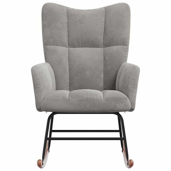 vidaXL Fotel bujany, jasnoszary, tapicerowany aksamitem