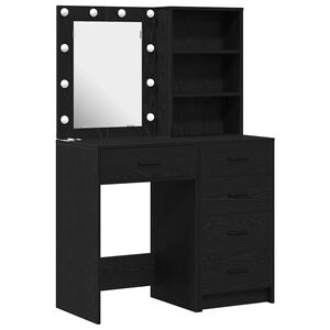 vidaXL Toaletka 2 szt. Czarny 50 x 41 x 135 cm Drewno inżynieryjne
