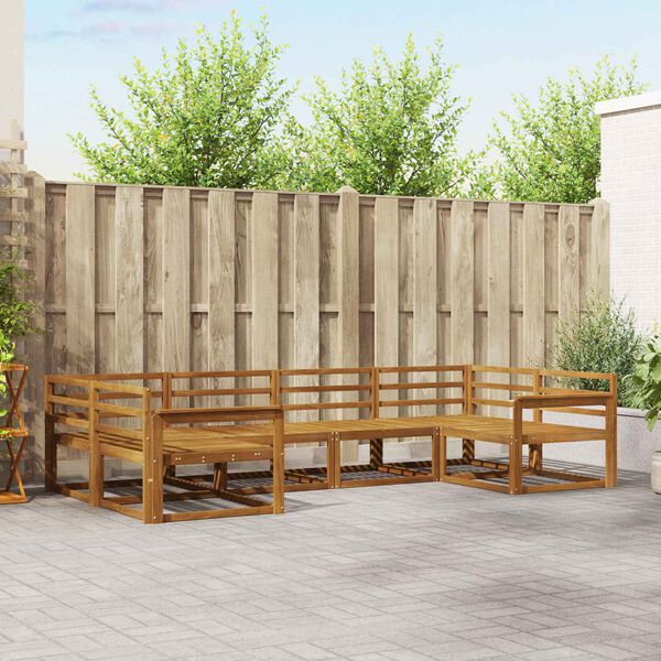 vidaXL Zestaw sof na zewnątrz 6 pcs Naturalny Lite Drewno Akacji