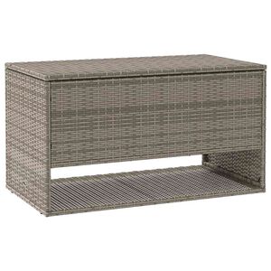 vidaXL Skrzynka na poduszki ogrodowe Szara 100x55x55,5 cm Polirattan