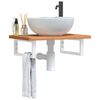 vidaXL P&oacute;łka ścienna pod umywalkę, stal i lite drewno bukowe