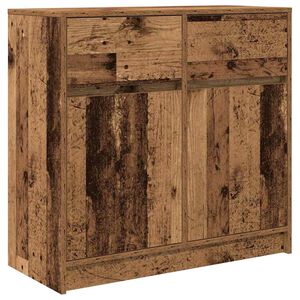 vidaXL Komoda z szufladą Stare drewno 80x34x76 cm Drewno klejone