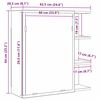 vidaXL Szafka z lustrem do łazienki Czarny Dąb 62,5 x 20,5 x 64 cm