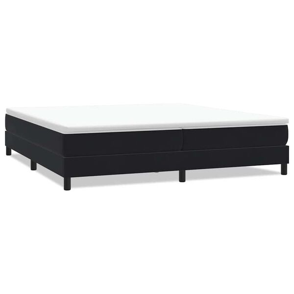 vidaXL Ł&oacute;żko Box Spring bez materaca Czarne 200x210 cm Aksamit