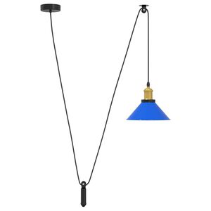 vidaXL Lampa wisząca z regulacją wysokości E27 połysk ciemnoniebieski