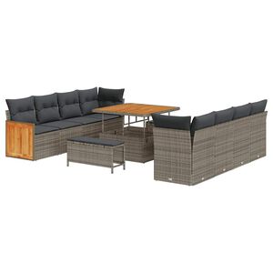 vidaXL Zestaw Sof na Ogr&oacute;d Szary 231 x 224 x 85 cm polirattan