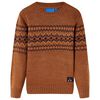 vidaXL Sweter dziecięcy z dzianiny, koniakowy, 92