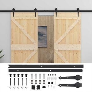 vidaXL Drzwi przesuwne 2 szt. 80 x 210 cm Lite drewno sosnowe