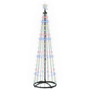 vidaXL Choinka stożkowa LED 180 cm 250 LED Wielokolorowy Stal Biały