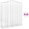 vidaXL Kosze gabionowe, 18 szt, 200x50x220/240cm, galwanizowane żelazo