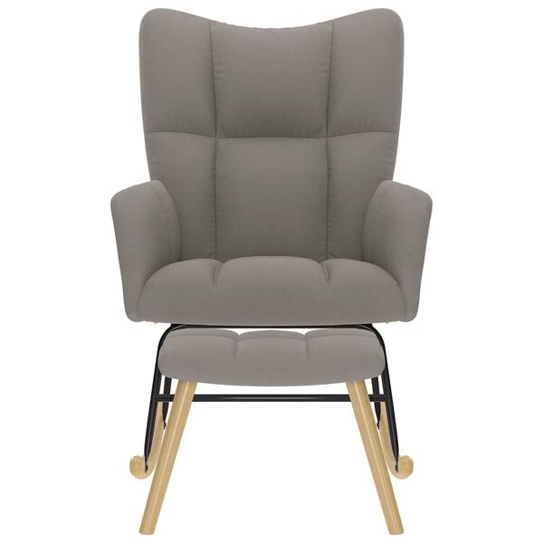 vidaXL Fotel bujany z podnóżkiem, kolor taupe, obity tkaniną