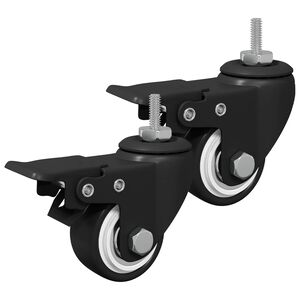 vidaXL K&oacute;łka 2 pcs Czarny M6 x 37 mm Żelazo i nylon