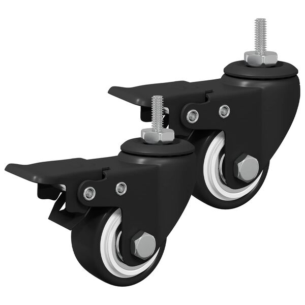 vidaXL K&oacute;łka 2 pcs Czarny M6 x 37 mm Żelazo i nylon