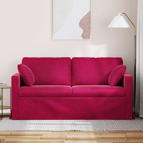vidaXL Sofa Czerwone wino