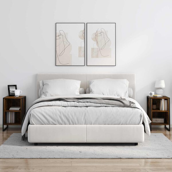 vidaXL Stolik nocny Dąb Dymny 39.5 x 30 x 50 cm