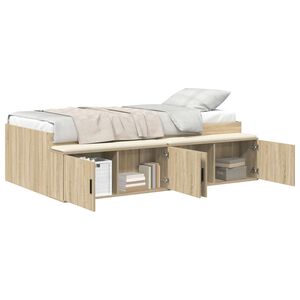 vidaXL Ramka ł&oacute;żka Dąb Sonoma 90 x 200 cm Drewno inżynieryjne