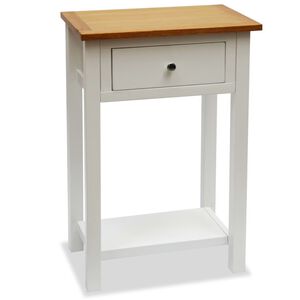 vidaXL Stolik, 50x32x75 cm, lite drewno dębowe