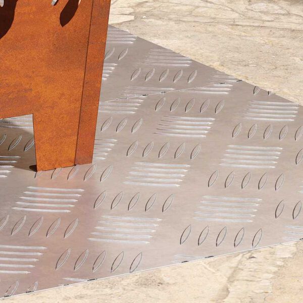 vidaXL Stopień Prostokątny 2 pcs Srebrny 80 x 40 cm Aluminium