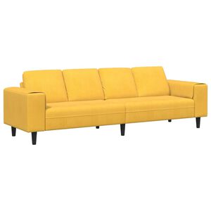 vidaXL Sofa Jasnoż&oacute;łty 250 x 77 x 76 cm Tkanina sztruksowa