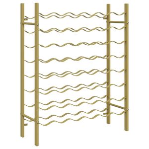 vidaXL Stojak na 48 butelek wina, złoty, metalowy