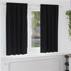 vidaXL Firany blackout z k&oacute;łkami 2 pcs Czarny 175 x 140 cm Poliester