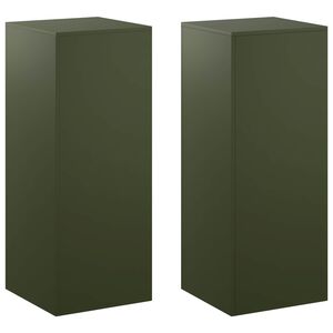 vidaXL Stojak na rośliny 2 szt. Oliwkowy zielony 40 x 40 x 100 cm Stal