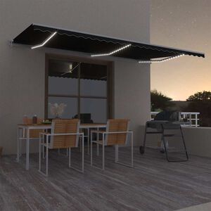 vidaXL Automatycznie zwijana markiza, LED i czujnik wiatru, 600x300 cm