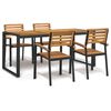 vidaXL 5-cz. zestaw mebli ogrodowych, lite drewno akacjowe i metal