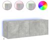 vidaXL Ścienne szafki TV z LED, 2 szt., szarość betonu, 60x35x41 cm