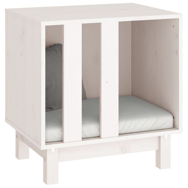 vidaXL Domek dla psa, biały, 50x40x52 cm, lite drewno sosnowe