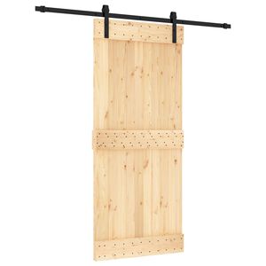 vidaXL Drzwi przesuwne Naturalny i czarny 90 x 210 cm