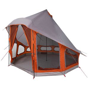 vidaXL Namiot Tipi Szary i pomarańczowy 404 x 370 x 270 cm tafta