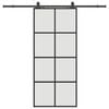 vidaXL Drzwi przesuwne z zestawem okuć czarne 90x205 cm ESG szkło