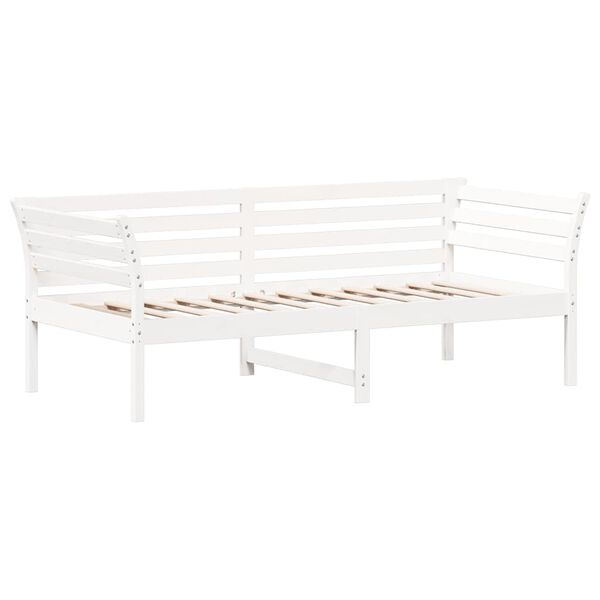 vidaXL Ł&oacute;żko dzienne bez materaca białe 75x190 cm lite drewno sosnowe