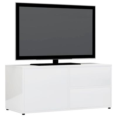 vidaXL Szafka pod telewizor, biała, wysoki połysk, 80x34x36 cm