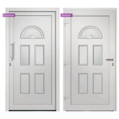 vidaXL Drzwi wejściowe zewnętrzne, białe, 98 x 198 cm