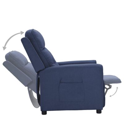 vidaXL Rozkładany fotel ułatwiający wstawanie, niebieski, tkanina