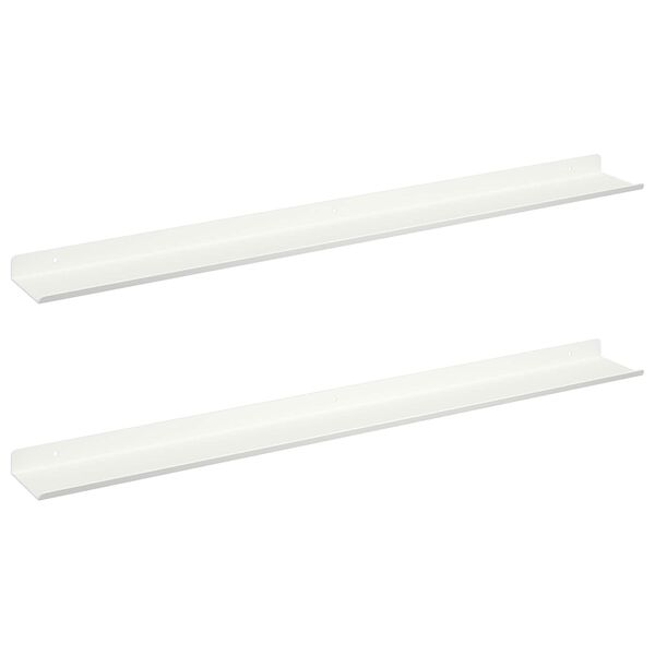 vidaXL P&oacute;łka wisząca 2 pcs Biały 80 x 9 x 2,5 cm Stal