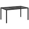 vidaXL St&oacute;ł Ogrodowy Czarny 150 x 90 x 75 cm polirattan