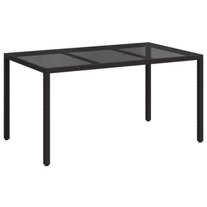 vidaXL St&oacute;ł Ogrodowy Czarny 150 x 90 x 75 cm polirattan