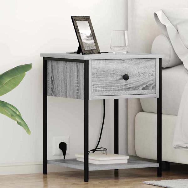 vidaXL Szafka Nocna z szufladą Szary Sonoma 42 x 41 x 56 cm