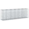 vidaXL Podniesione ł&oacute;żko gabionowe 2 szt. 250 x 50 x 80 cm srebrny