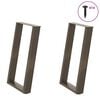 vidaXL Nogi do stołu jadalnego w kształcie litery U 2 szt. Naturalna stal 50x(72-73) cm Stal